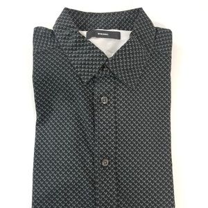 Diesel Mens Black Floral Square Button Shirt L